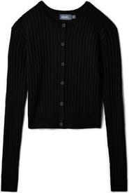 Noni Wide Rib Button Front Knit Cardigan Sweater