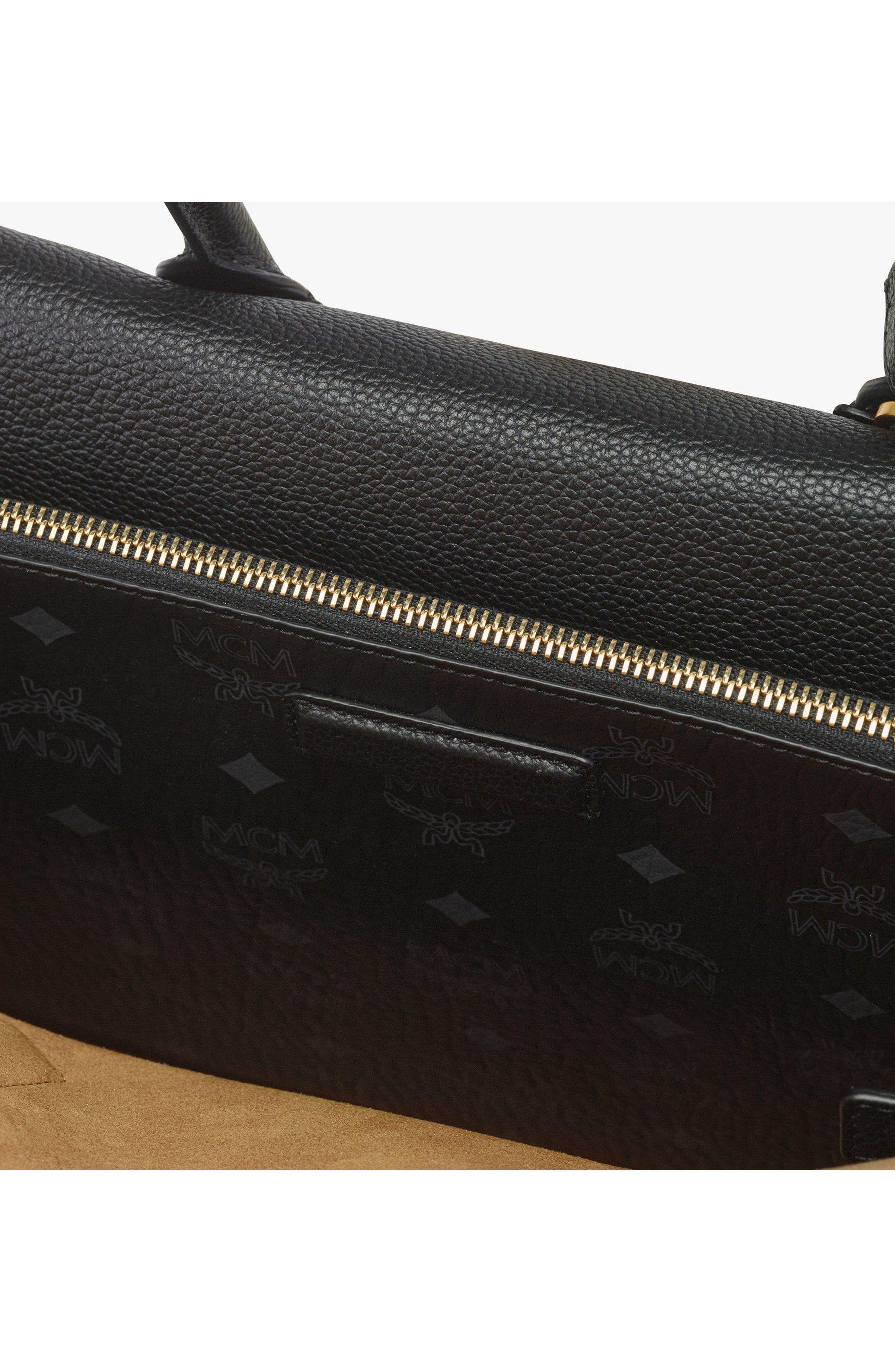 MCM Medium Milla Tote in Spanish Embossed Leather, Alternate, color, Black