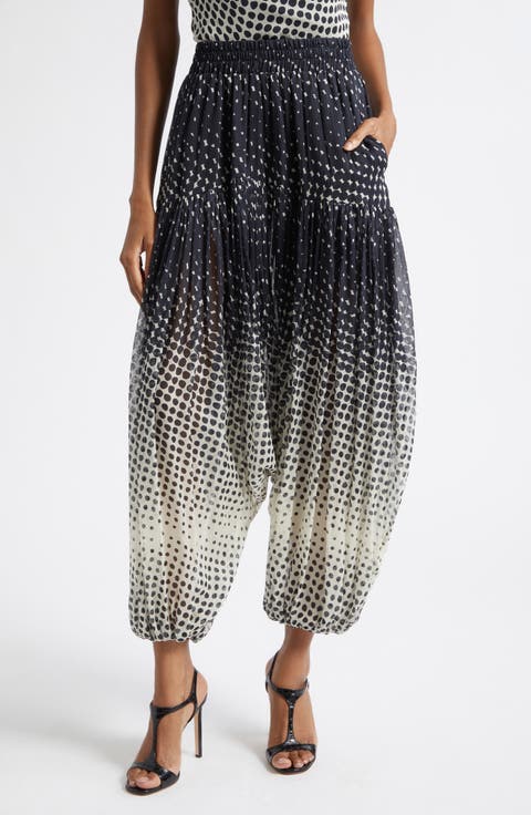Halftone Wiggle Dot Harem Pants