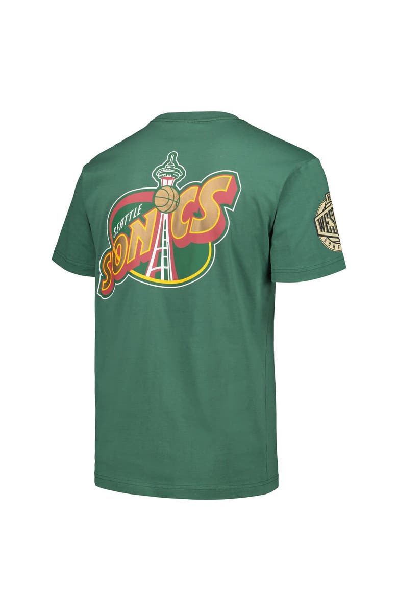 Mitchell & Ness Men's Mitchell & Ness Green Seattle SuperSonics Hardwood Classics Team OG 2.0 Premium Vintage Logo T-Shirt, Alternate, color, 