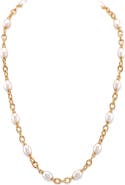 The Pearl Source White Freshwater Baroque Pearl Miren Necklace