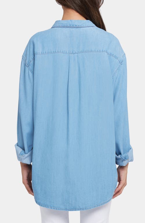 Nydj Oversize Chambray Button-up Shirt In Canary Beach