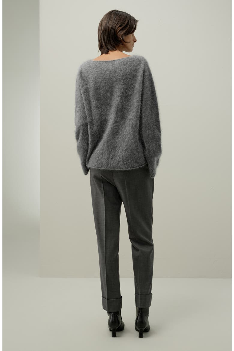 Women's Boat-Neck Brushed Cashmere Sweater, Alternate, color, Thunder
