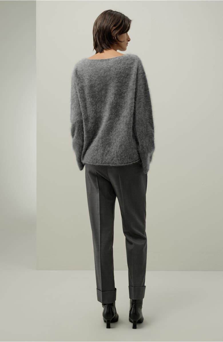 Lilysilk Boat-neck Brushed Cashmere Sweater, Alternate, color, Thunder