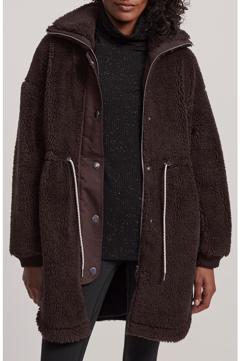 Jamie Faux Shearling Coat, Main, color, COFFEE BEAN