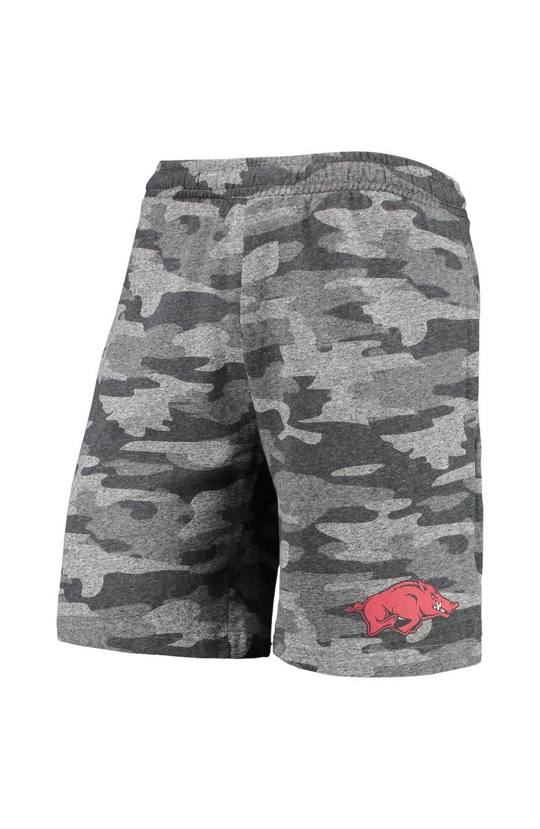CONCEPTS SPORT Men's Concepts Sport Charcoal/Gray Arkansas Razorbacks Camo Backup Terry Jam Lounge Shorts, Alternate, color, 