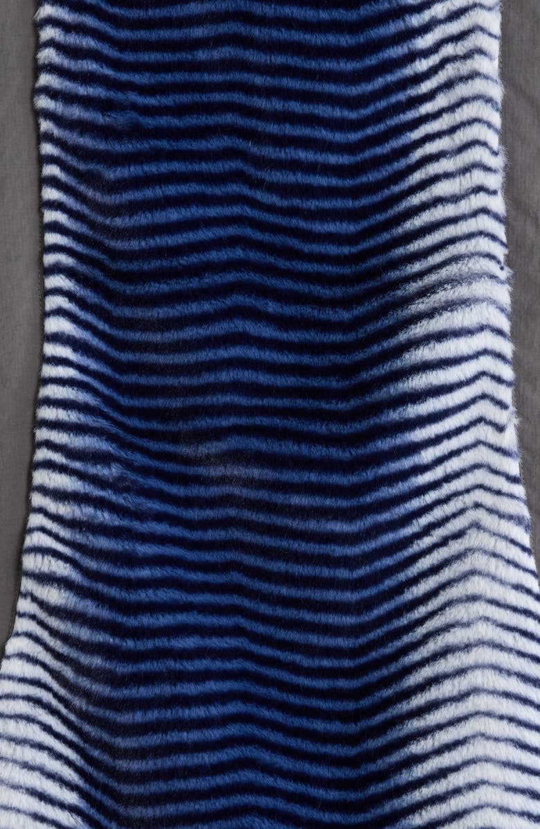 PLEASURES Zebra Stripe Fuzzy Jacket, Alternate, color, Blue