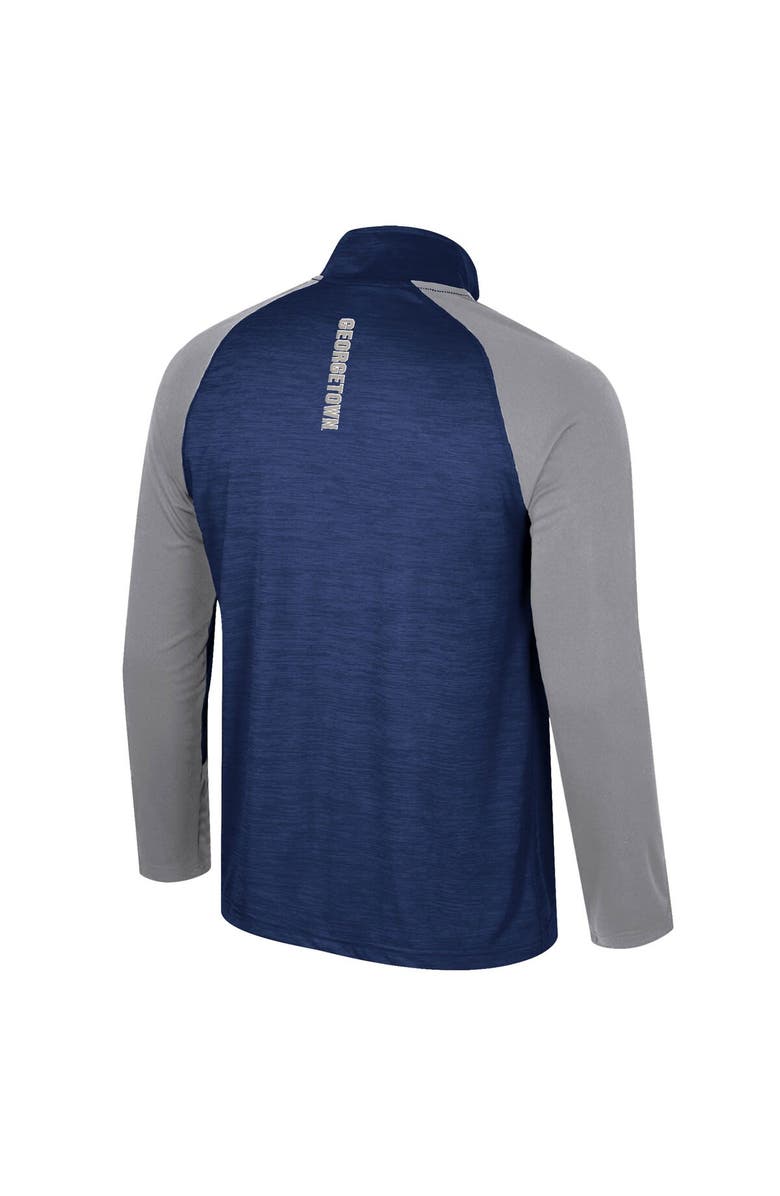 COLOSSEUM Men's Colosseum Navy Georgetown Hoyas Langmore Raglan Quarter-Zip Top, Alternate, color,