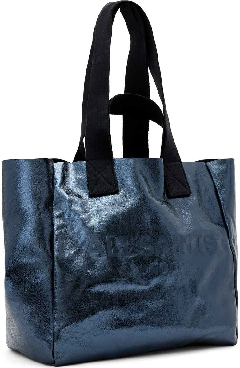 AllSaints Izzy Leather Tote, Alternate, color, Ink Blue