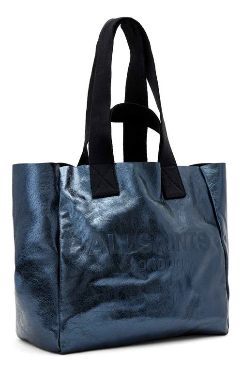Allsaints Izzy Leather Tote In Blue