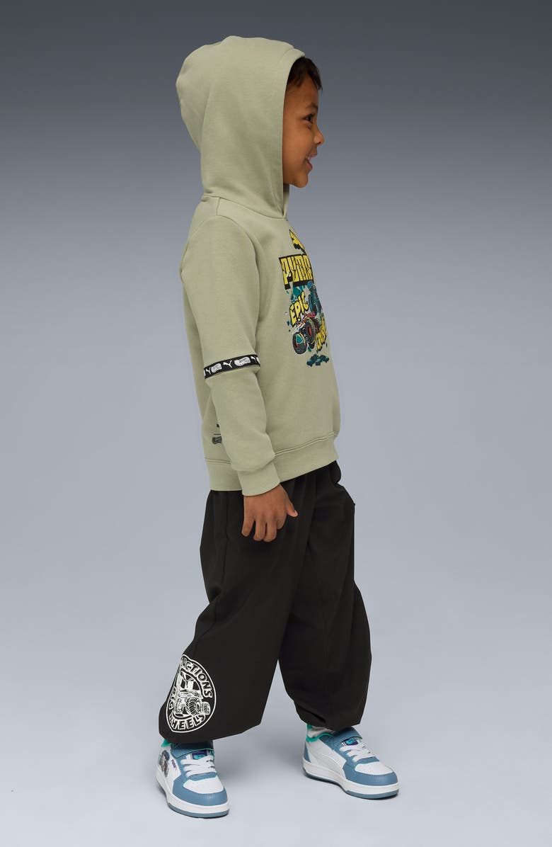 PUMA x Hot Wheels Kids' Cotton Blend Hoodie, Alternate, color, Lux Army