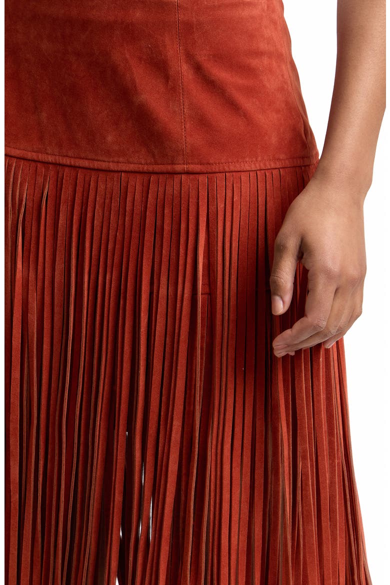 Fringe Maxi Skirt, Alternate, color, RED