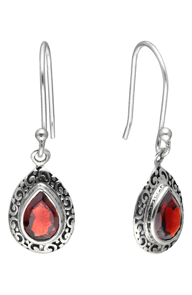 YS GEMS Garnet Drop Earrings, Main, color, Red
