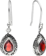 YS GEMS Garnet Drop Earrings