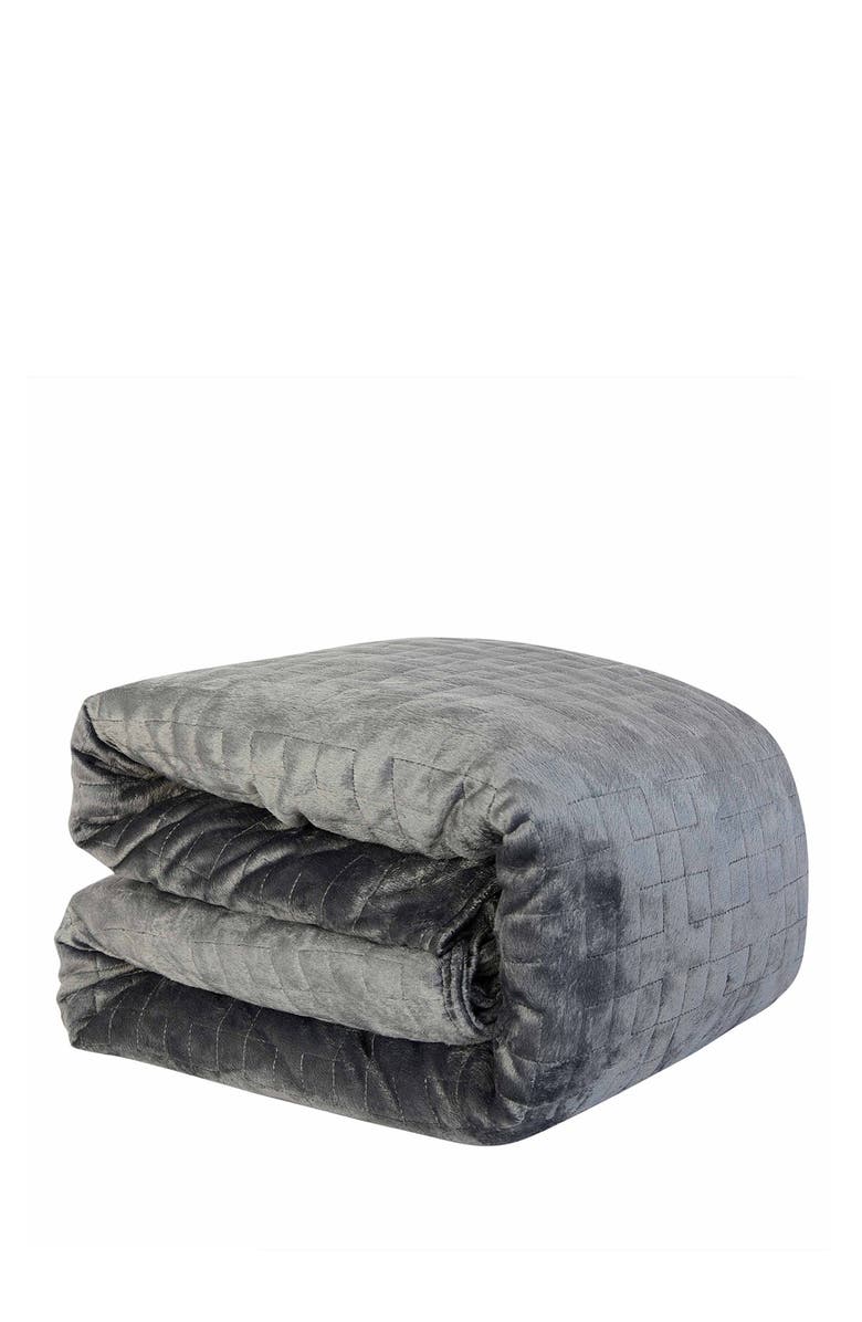DREAM THEORY Microfiber 15lb. Weighted Blanket & Duvet Cover - Grey, Main, color, 