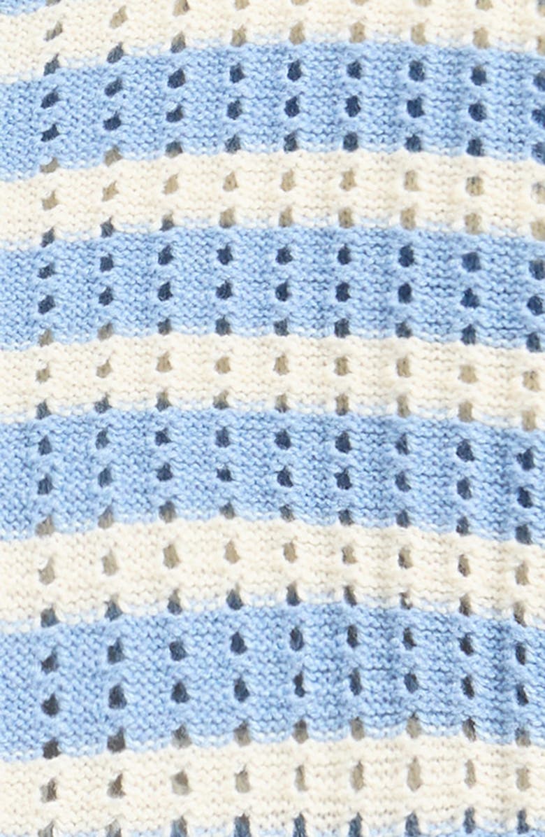 Cotton Emporium Kids' Hooded Stripe Cardigan, Alternate, color, Light Blue