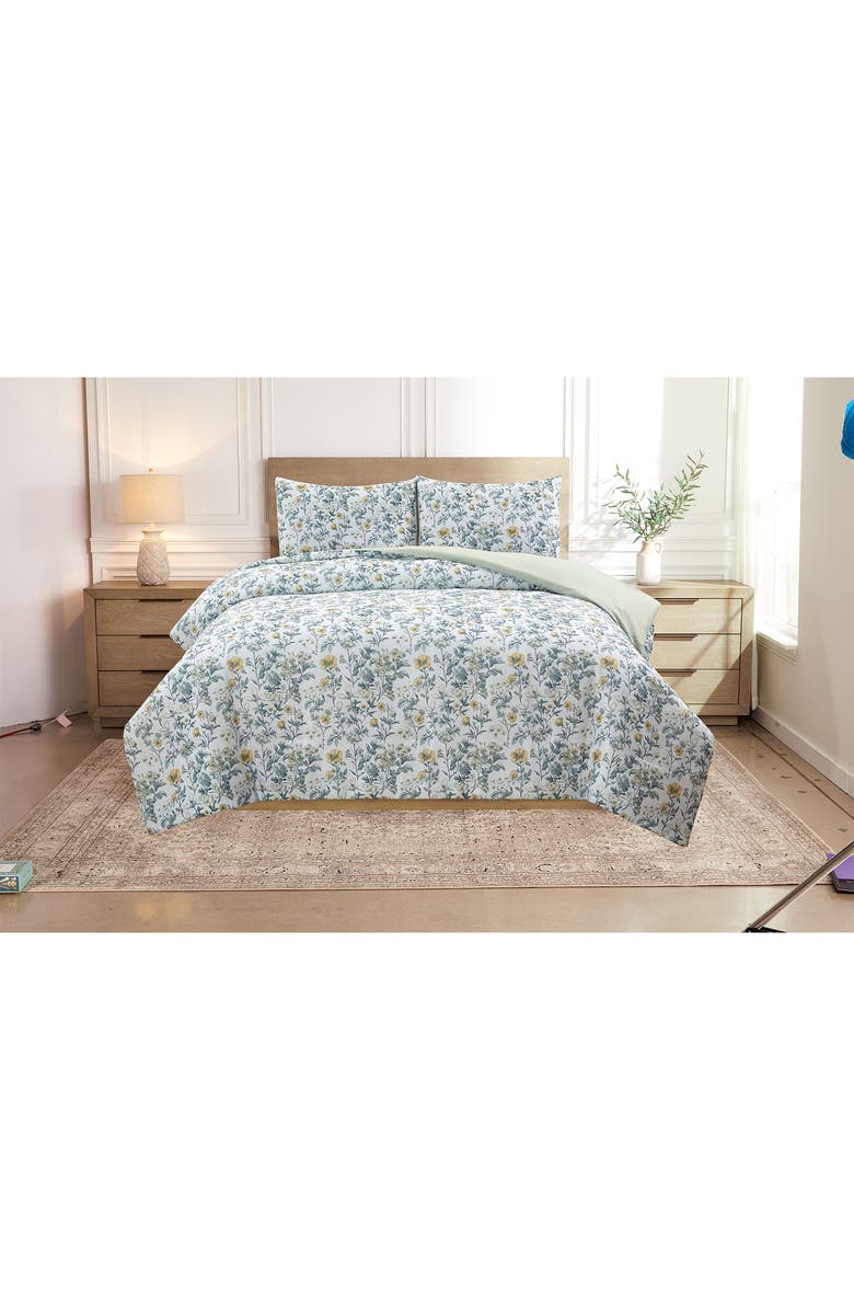 Scotch & Soda 3-Piece King Floral Comforter & Sham Set, Alternate, color, Ivory Yellow