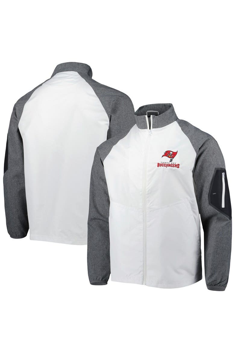 Men's Dunbrooke White Tampa Bay Buccaneers Hurricane Raglan Full-Zip Windbreaker Jacket, Main, color, White