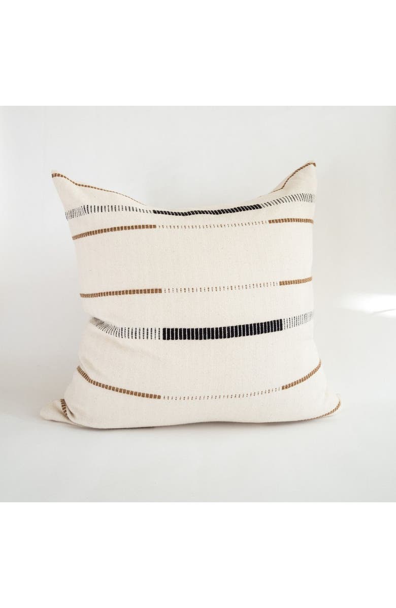 kanju Interiors Mason Hand-Loomed Cotton Pillow, Main, color, Natural