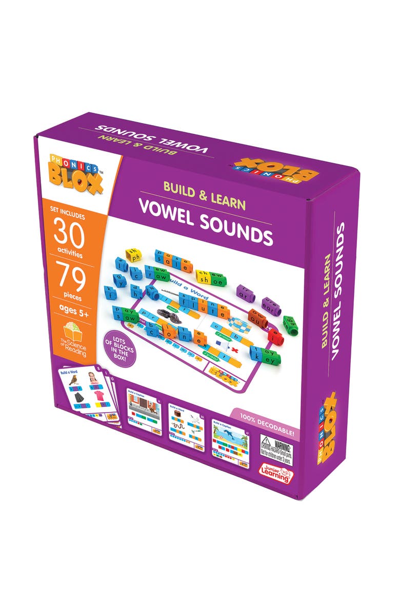Junior Learning Rainbow Phonics Blox Vowel Sounds, Alternate, color, Multicolored