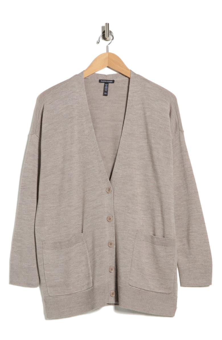 Eileen Fisher V-Neck Cardigan, Alternate, color, Dove