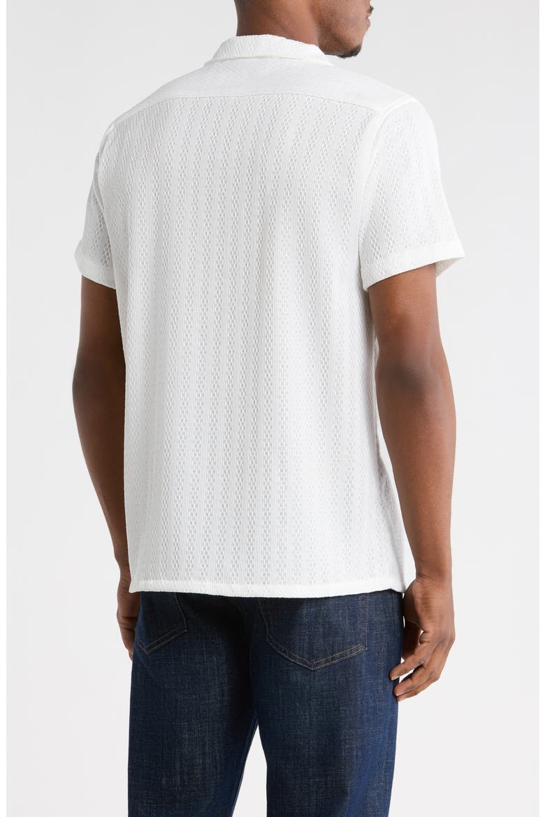 Modern Fit Textured Camp Shirt, Alternate, color, WHITE