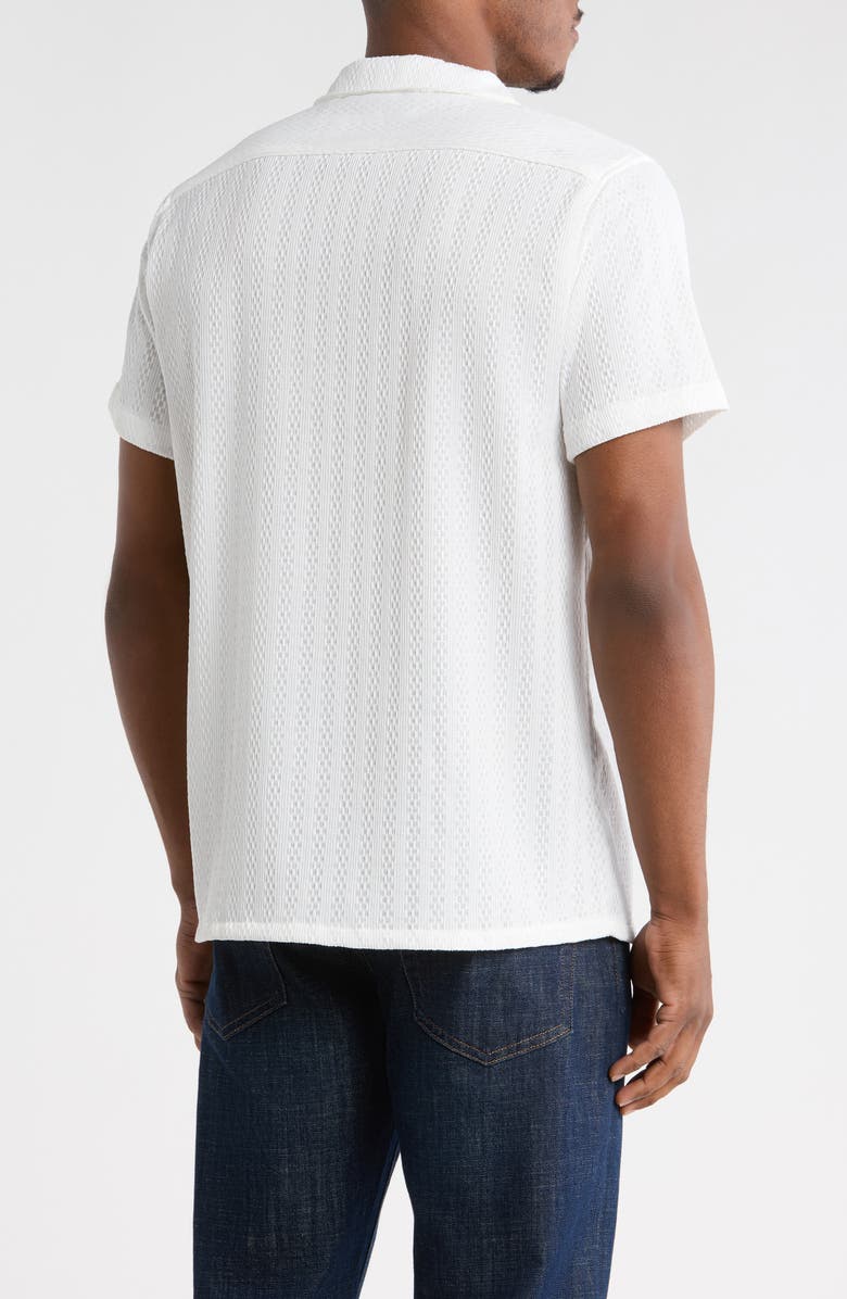 T.R. PREMIUM Modern Fit Textured Camp Shirt, Alternate, color, White