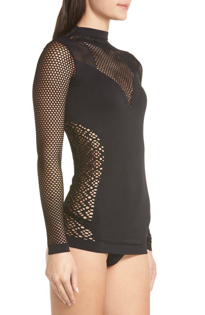 Hauty Perforated Chemise, Alternate, color, Black