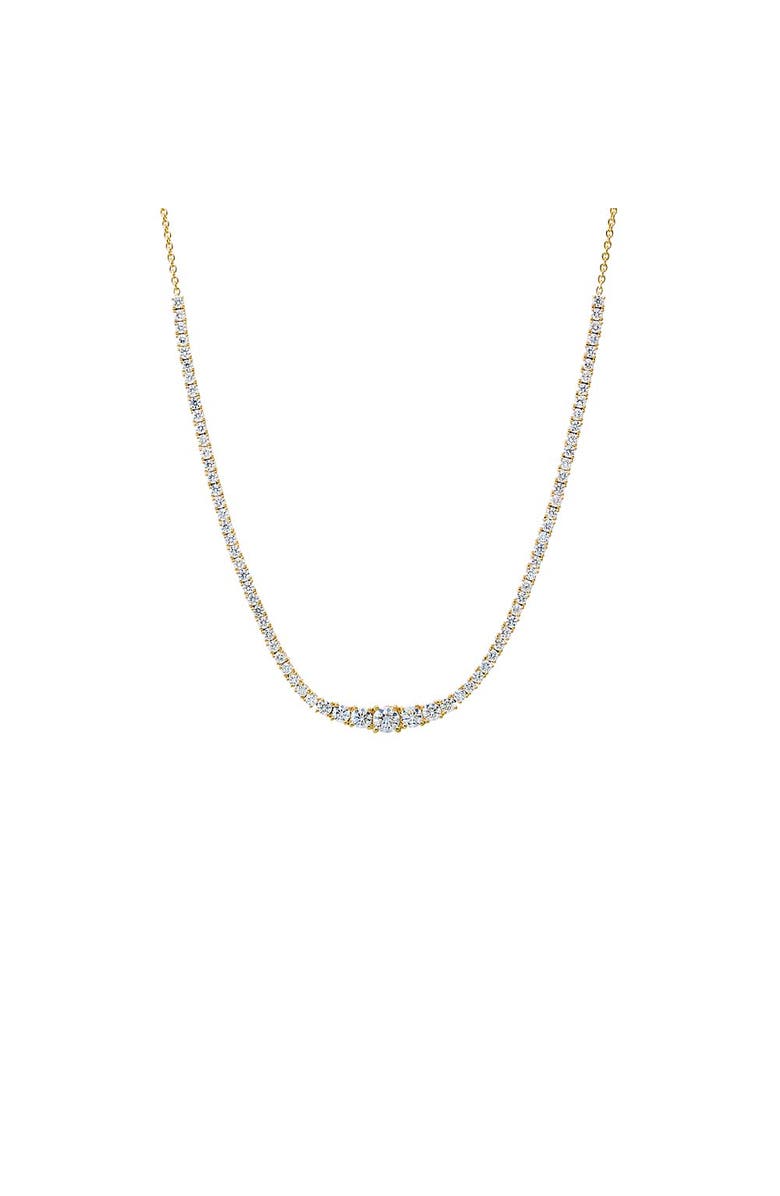 BY ADINA EDEN Lab Grown Diamond Graduated Accent Tennis Necklace 14K, Main, color, 