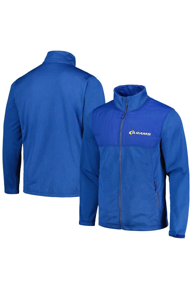 Men's Dunbrooke Heather Royal Los Angeles Rams Explorer Tech Full-Zip Jacket, Main, color, Heather Royal