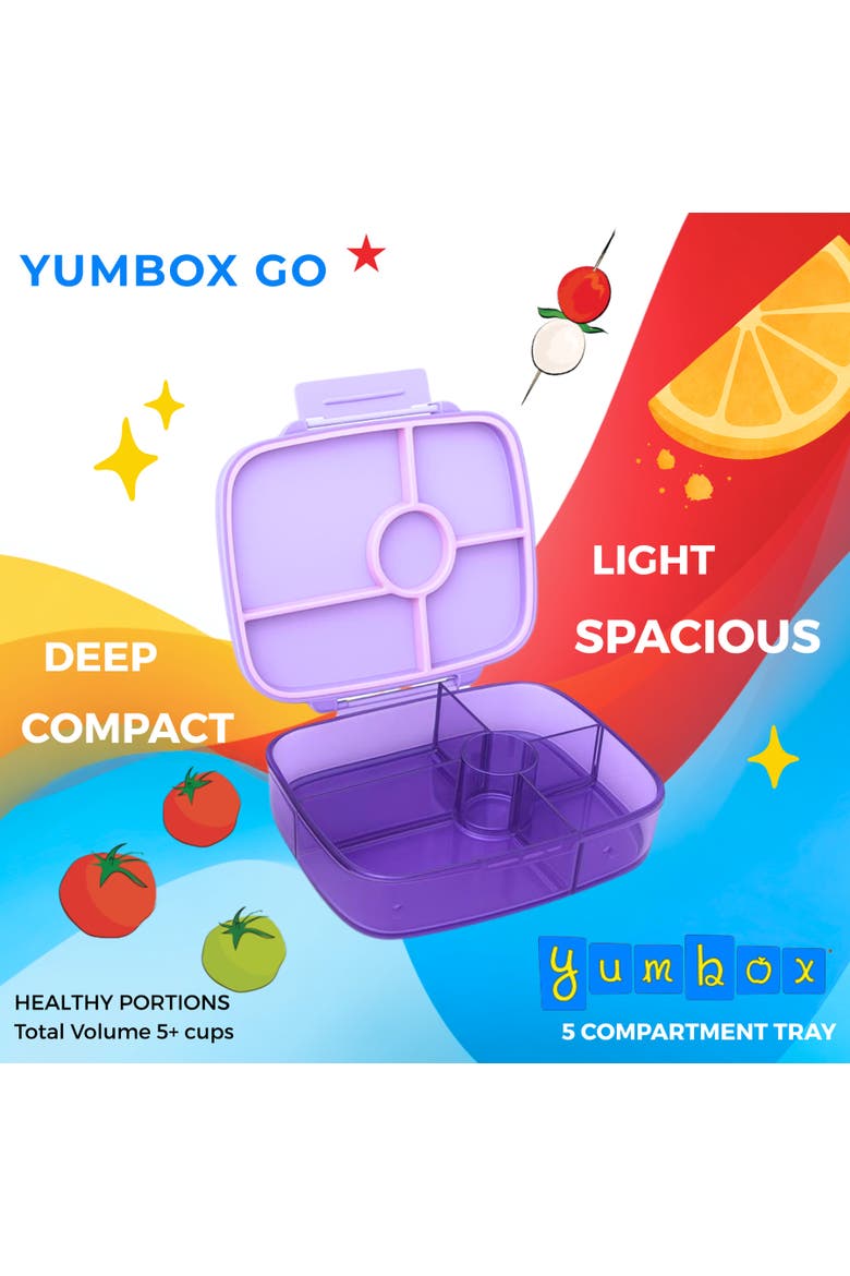 Go Leakproof Bento Lunch Box 5-Compartment Deep Tray, Alternate, color, Kyoto Purple