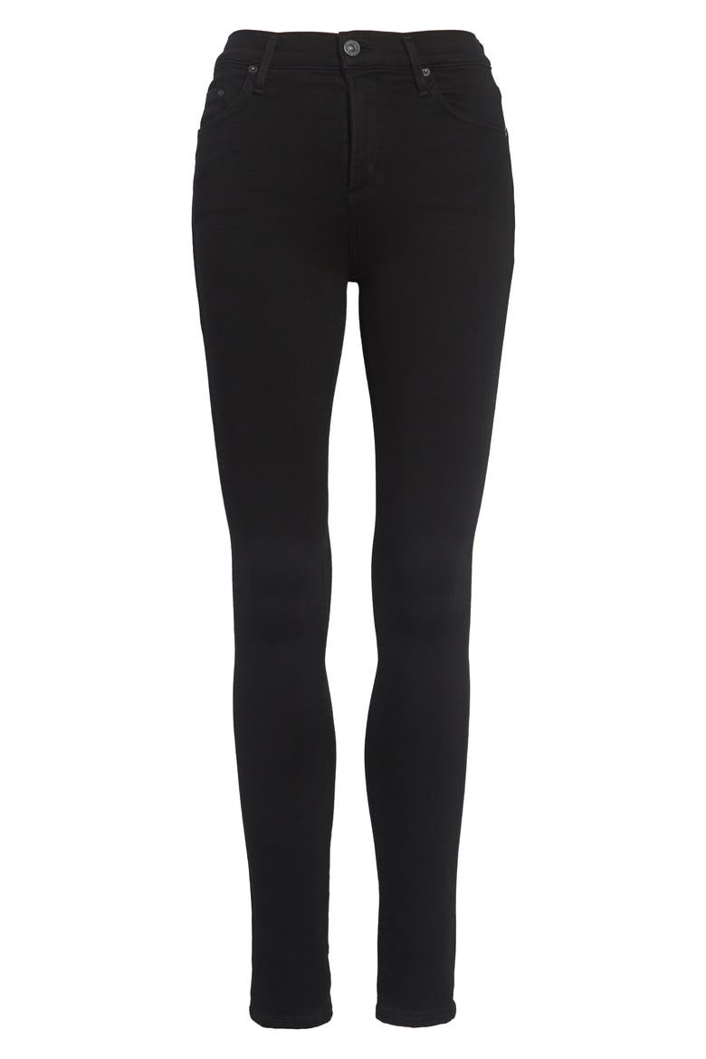Rocket High Waist Skinny Jeans, Alternate, color, BLACK
