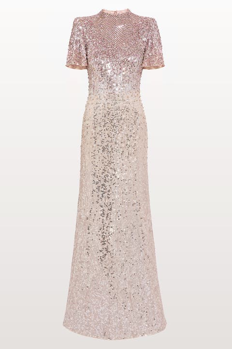 Jourdain Sequin-Embellished Gown