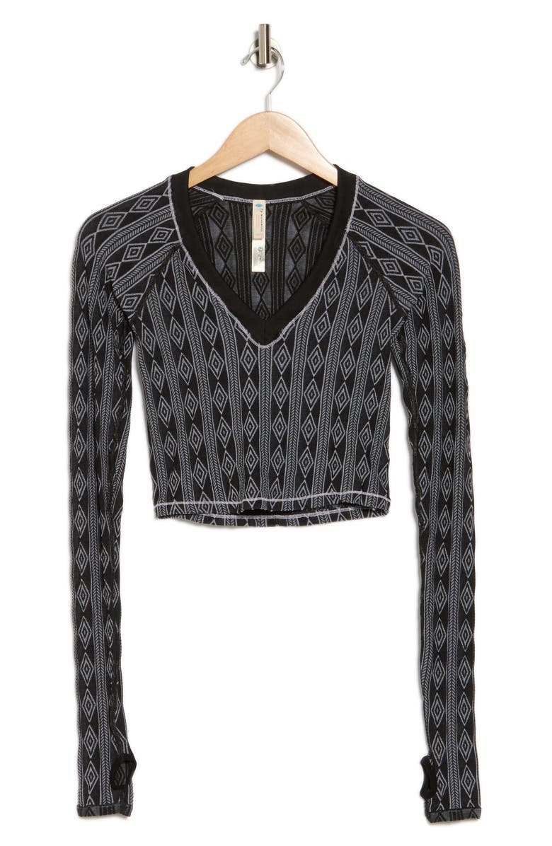 Free People Mountain High Base Layer, Alternate, color, Black Ivory Combo