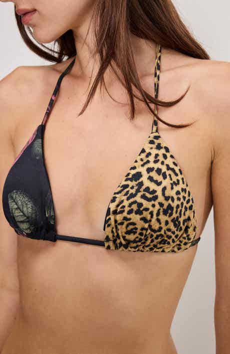 Good American Tiny Tie Triangle Bikini Top