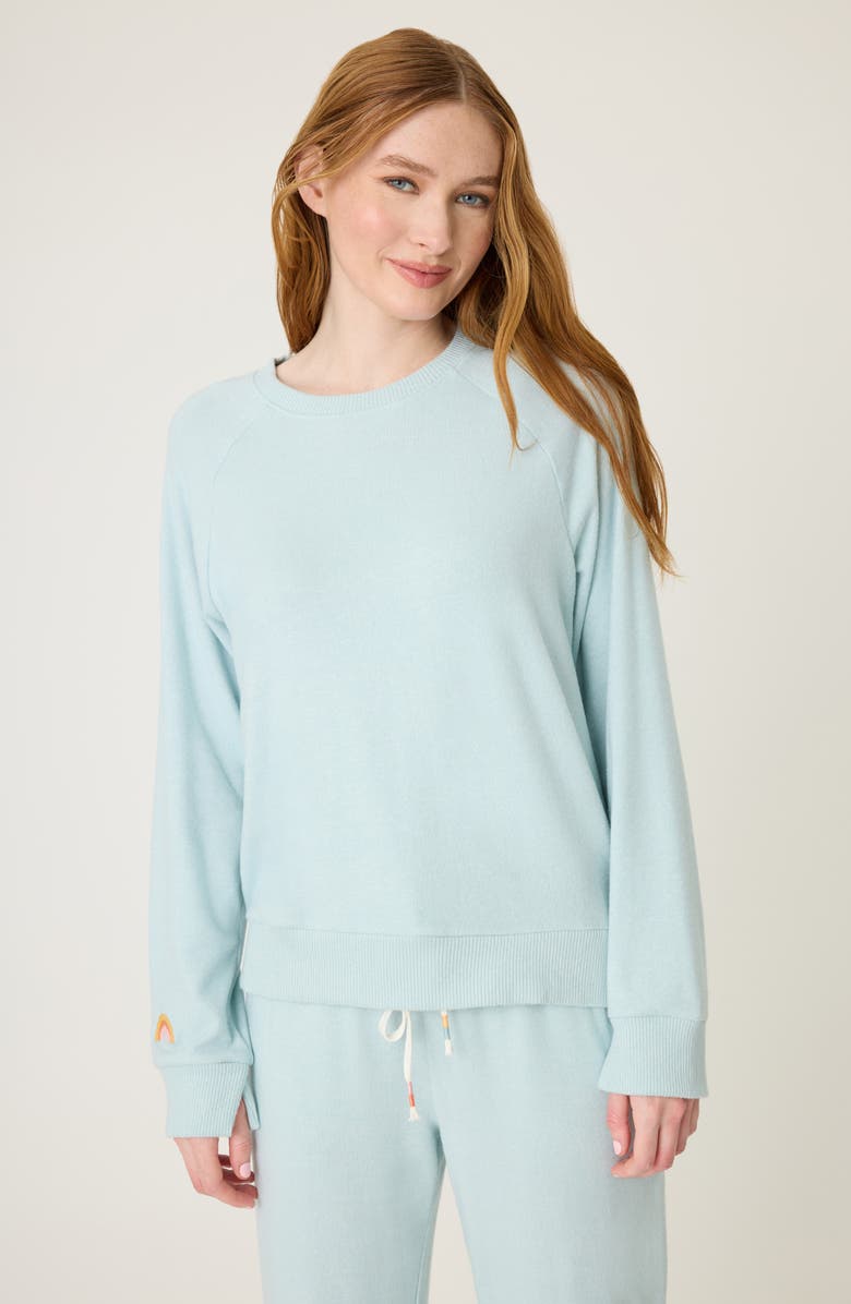 PJ Salvage Sunshine Mind Sweatshirt, Alternate, color, Dusty Blue