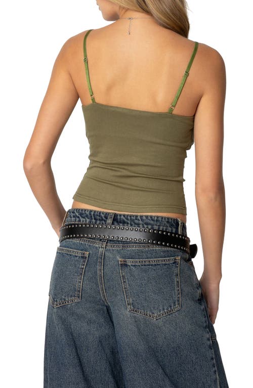 Shop Edikted Layered Cowl Neck Camisole In Green