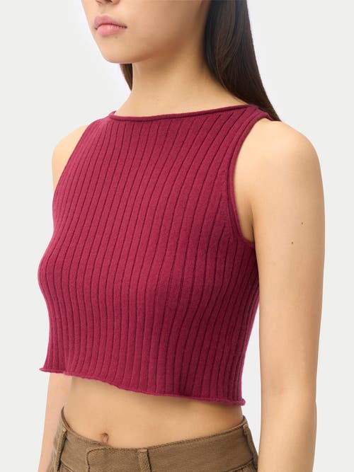 Gobi Mongolian Cashmere Cashmere Crop Top In Pink