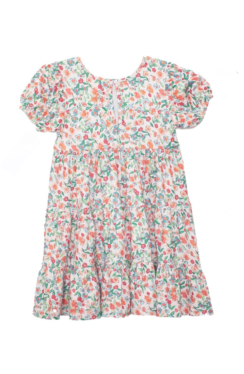 Mabel + Honey Florentine Short Gathered Sleeve Dress, Alternate, color, Orange