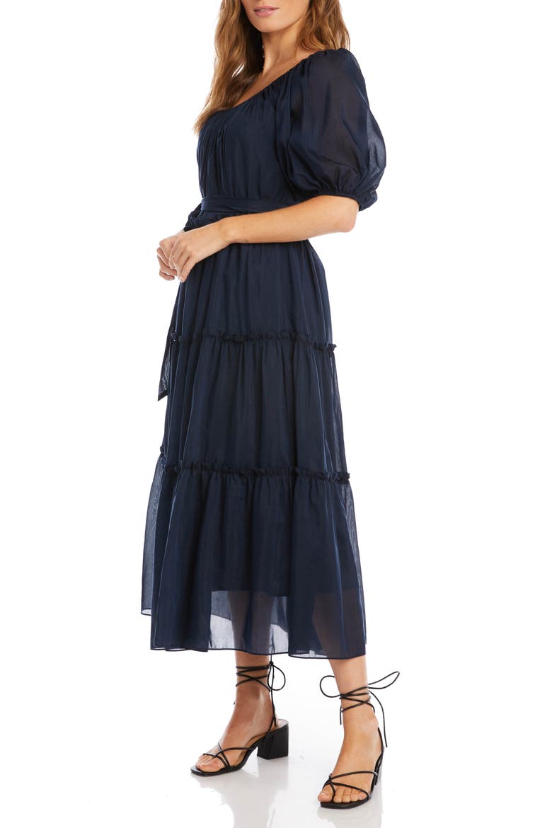 Puff Sleeve Dress, Alternate, color, NAVY