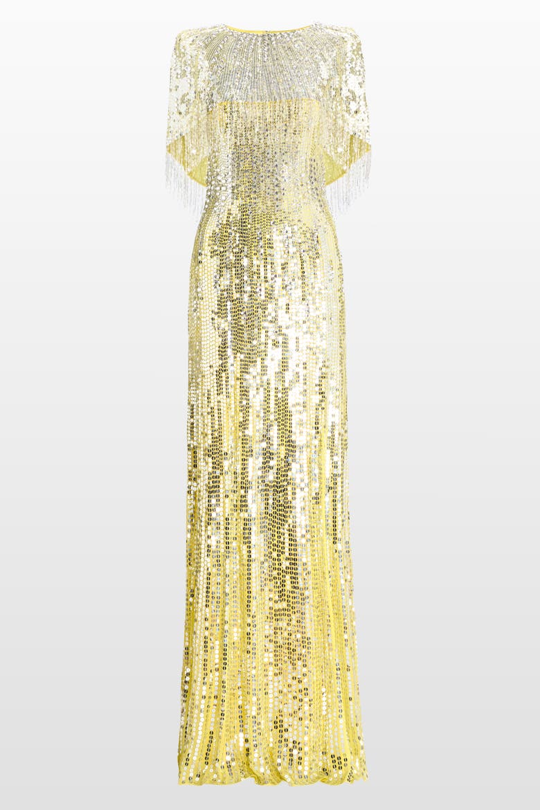 Blake Sequin-Embellished Maxi Dress, Alternate, color, Sea Horse