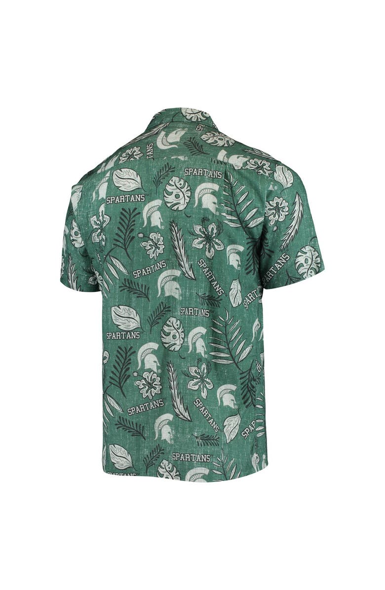 Wes & Willy Men's Wes & Willy Green Michigan State Spartans Vintage Floral Button-Up Shirt, Alternate, color, 