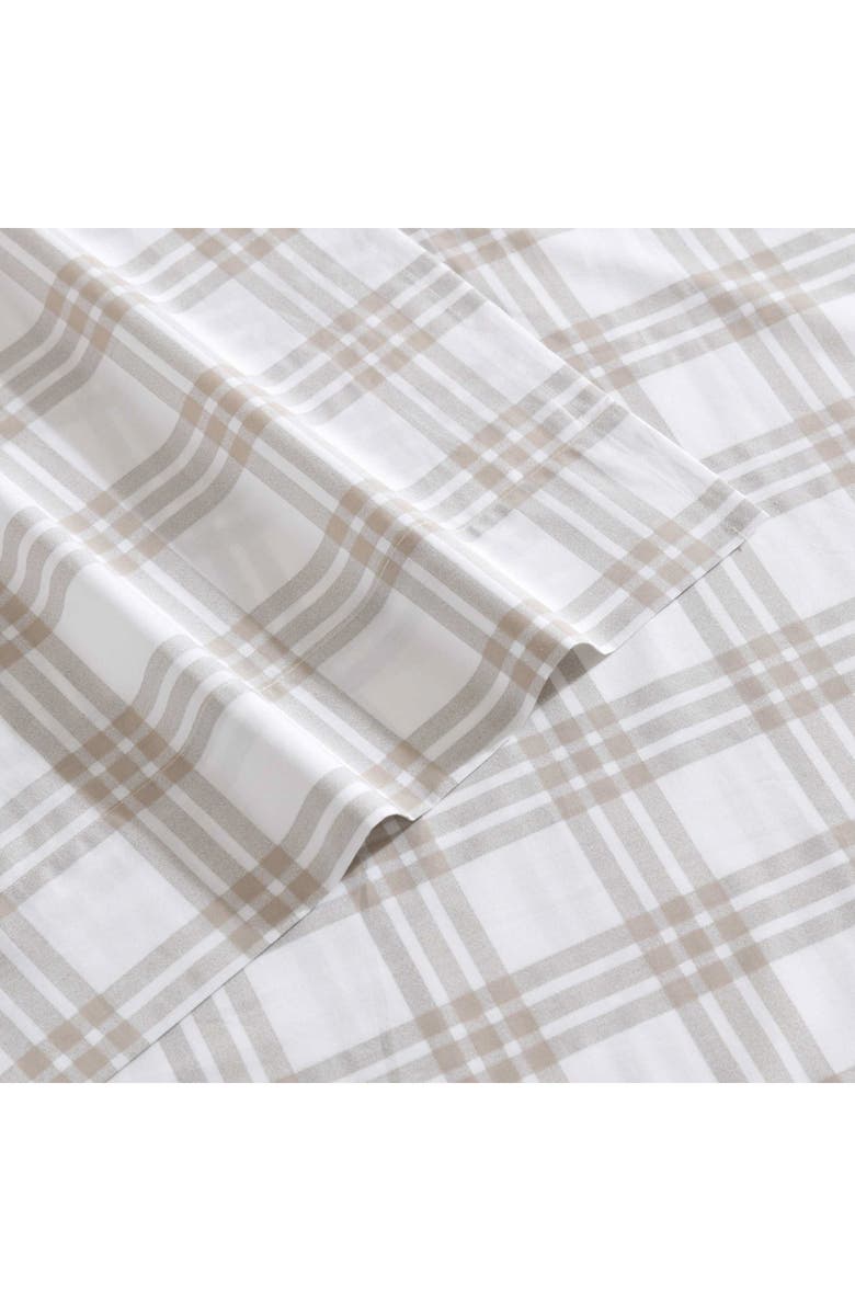 Eddie Bauer Basic Plaid Sheet Set, Alternate, color, White/ Saddle Beige