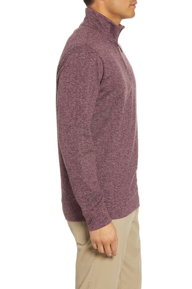 Herringbone Half Zip Flannel Pullover, Alternate, color, CRIMSON