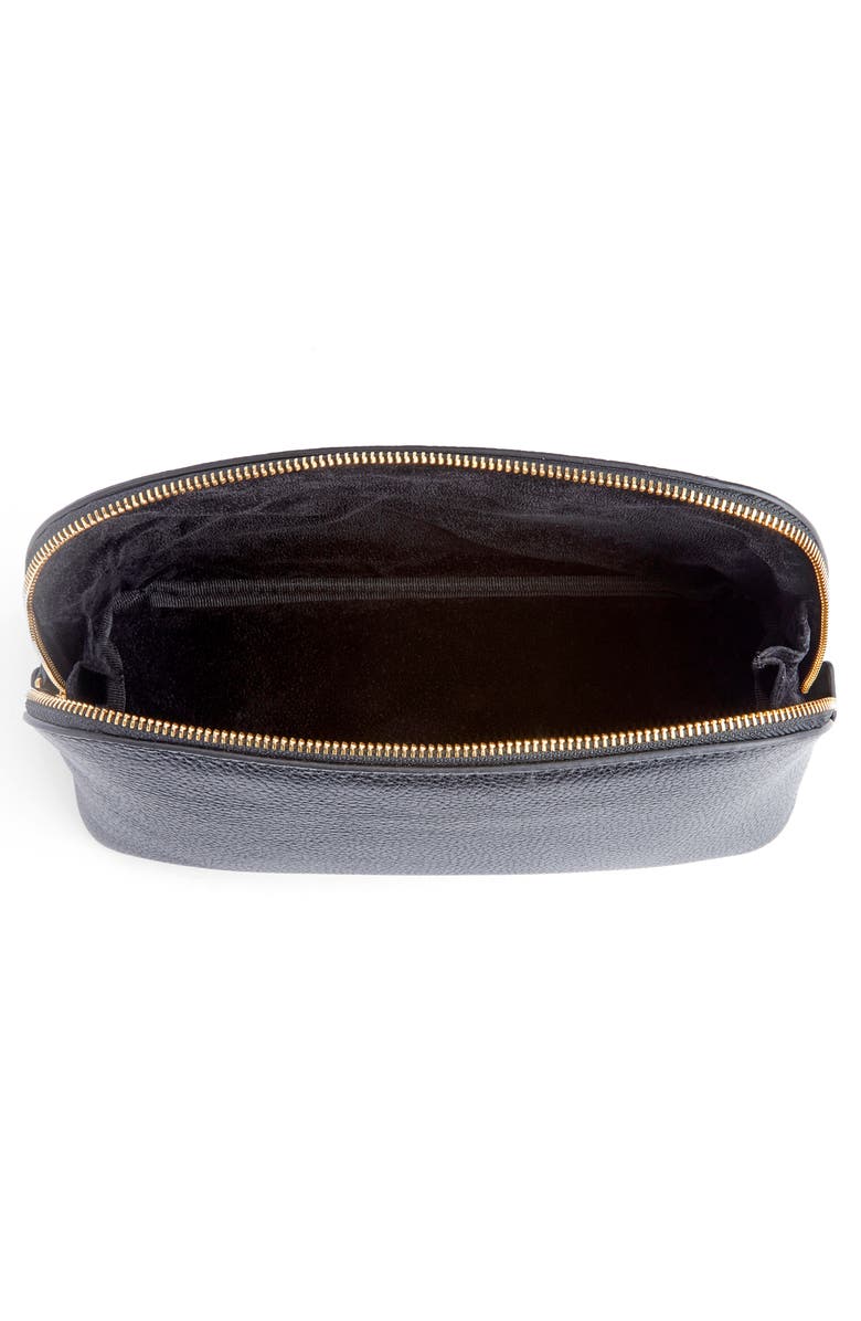 ROYCE New York Personalized Cosmetic Bag, Alternate, color, Black - Deboss