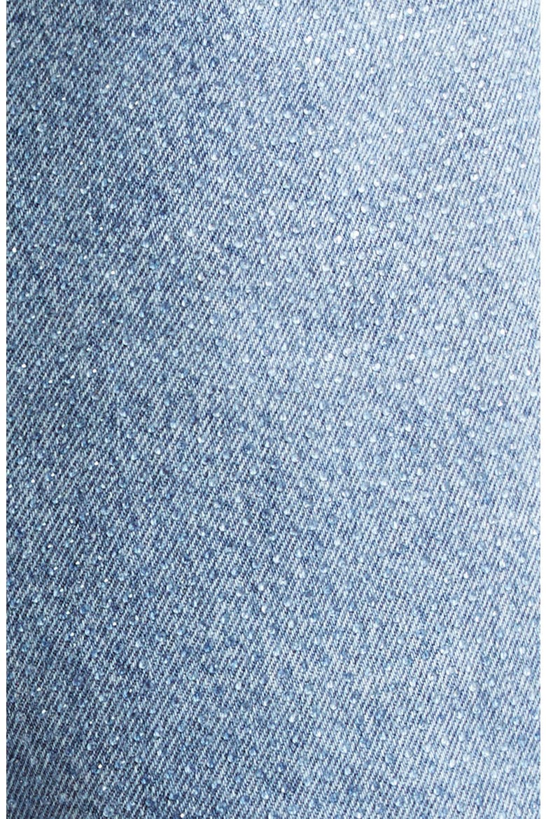 Shorty High Waist Hotfix Denim Shorts, Alternate, color, VINTAGE LIGHT INDIGO