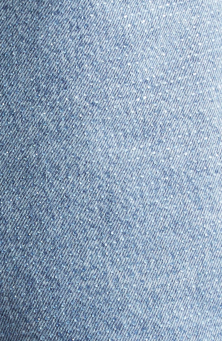 Alexander Wang Shorty High Waist Hotfix Denim Shorts, Alternate, color, Vintage Light Indigo