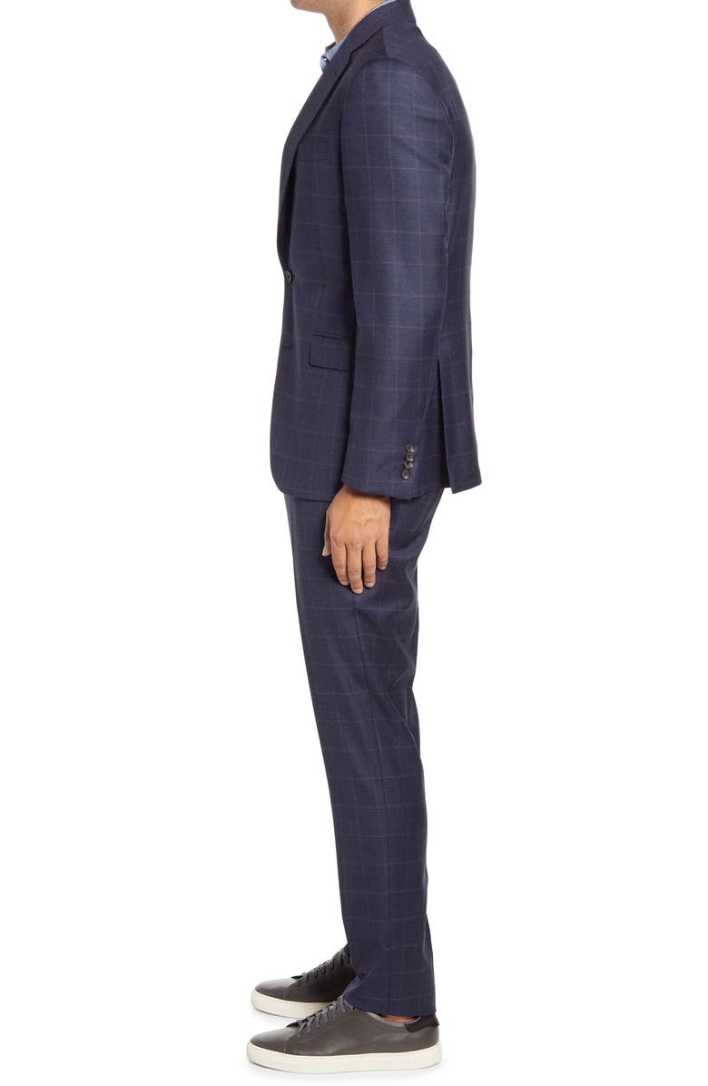 Jack Victor Esprit Contemporary Fit Navy Windowpane Check Wool Suit, Alternate, color, 