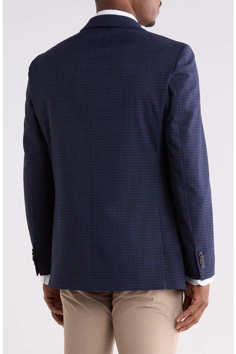 Check Notch Lapel Sport Coat, Alternate, color, BLUE/ WINE CHECK