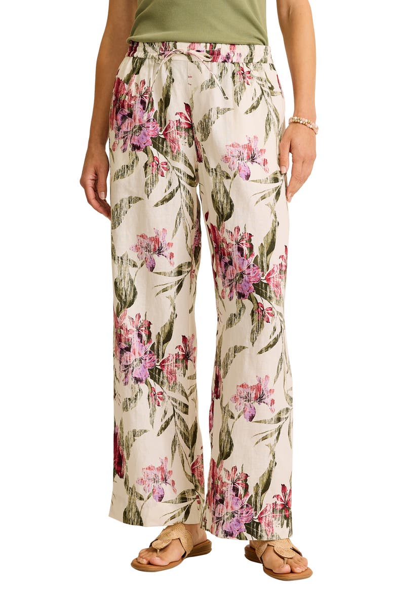 Orchid Isle Easy Linen Wide Leg Pants, Main, color, COCONUT